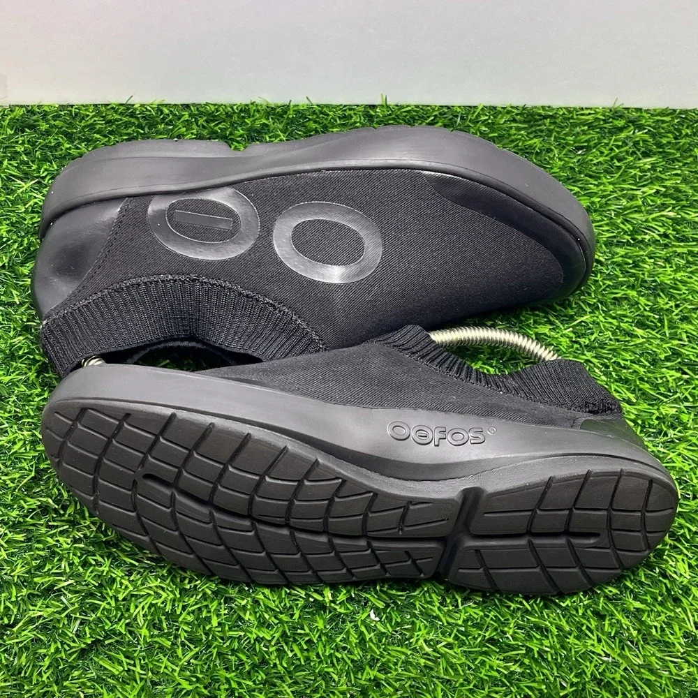 Oofos Oomg Eezee Low Sneaker Casual Recovery Black Comfort Slip On Sz 10.5 *Read